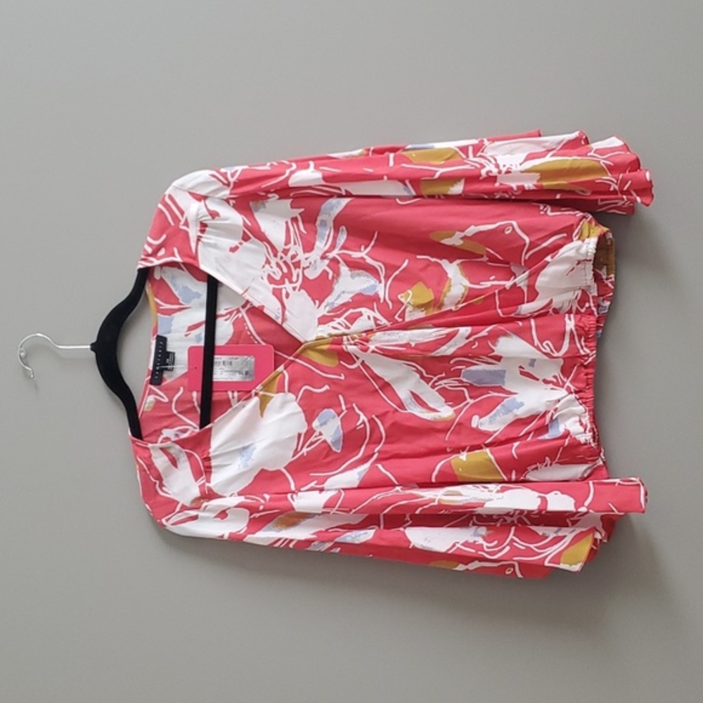 Sanctuary NWT Evereve Faux Wrap Surplice Floral Bell‎ Sleeve Blouse Size XS